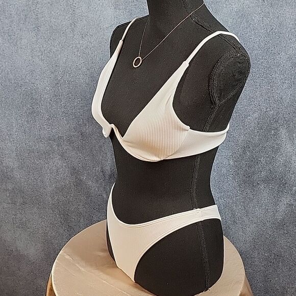 White Sexy Plunging Underwire Pushup 2-piece High cut leg Bikini - Picture 11 of 15